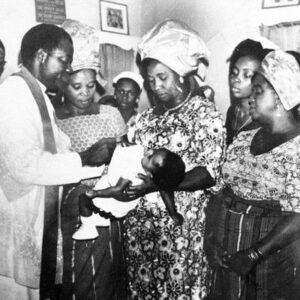Baptism of a child from the 70s